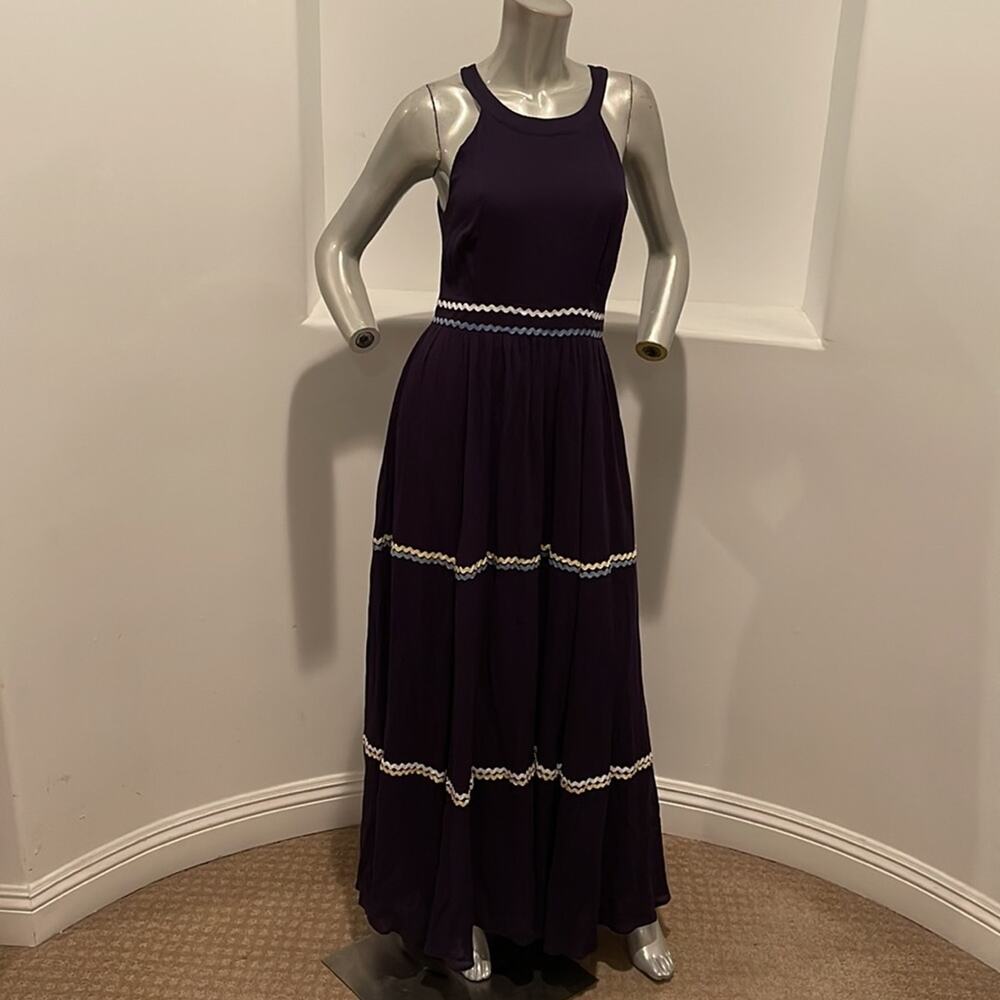 Modcloth Maxi Dress Blue Ribbon Accent BNWOT - Picture 2 of 11